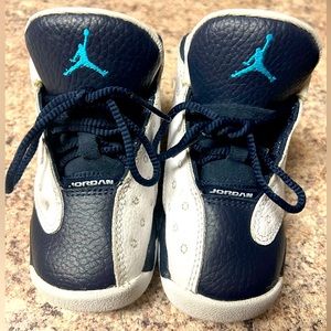Air Jordans - Jordan 11s - White, Navy, Carolina Blue - Toddler Size 7